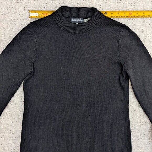 Karl Lagerfeld Paris Black Tiered Ruffle Sleeve Women's Sweater Size XS - Picture 3 of 7